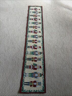 Nutcracker Holiday Runner with Red Trim and Green Accents